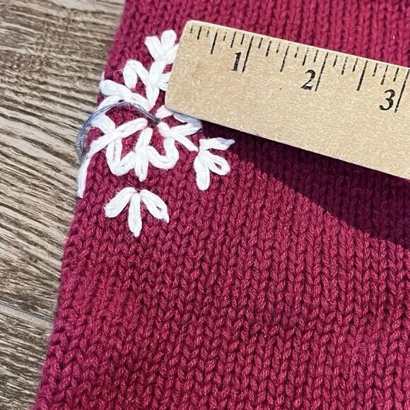 Mandal Bay Snowman Sweater Women’s Large Beaded Embroidered Snowman Mittens Zip - Picture 16 of 16